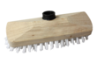 Nylon scrubbing brush with pole attachment