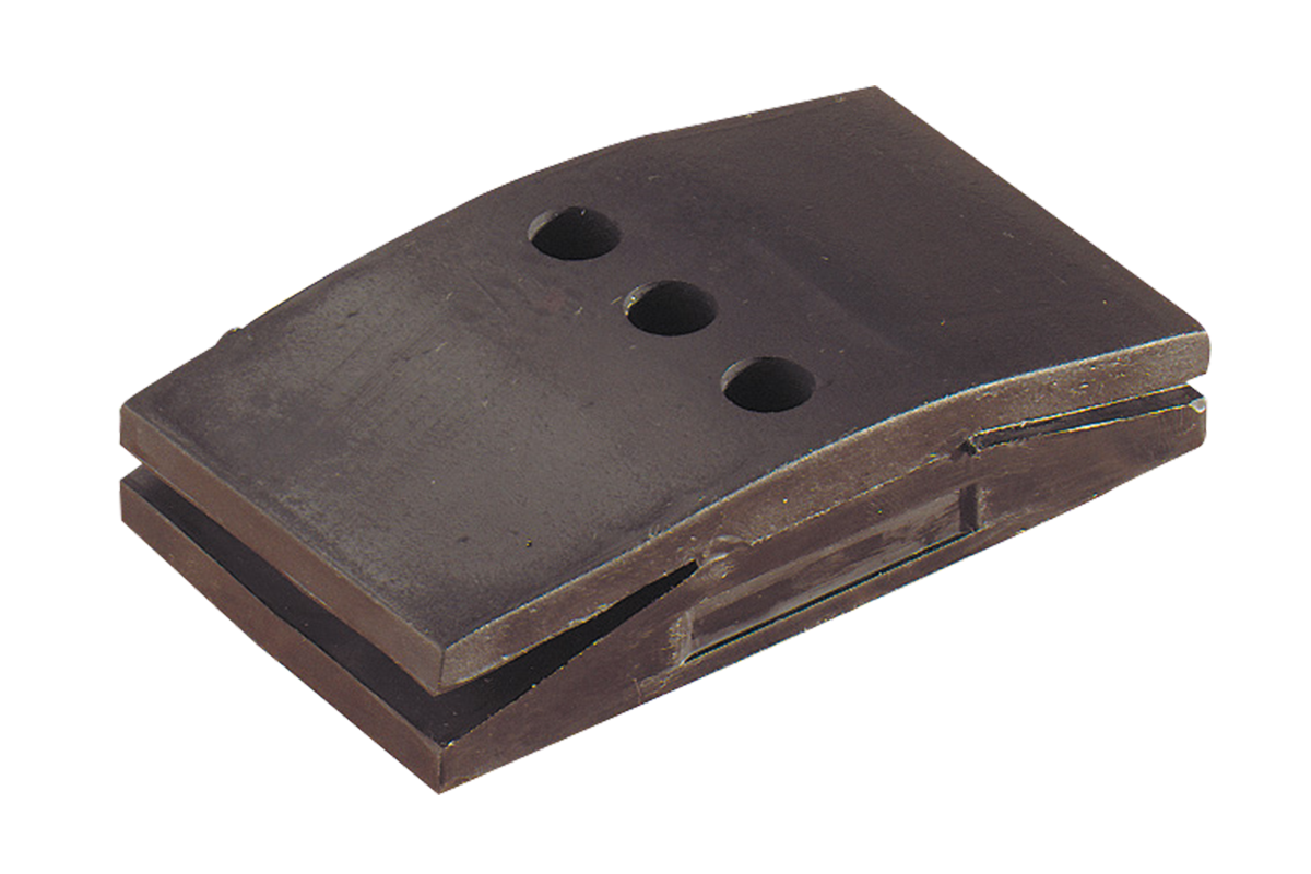 Black ink blotter shaped sanding block