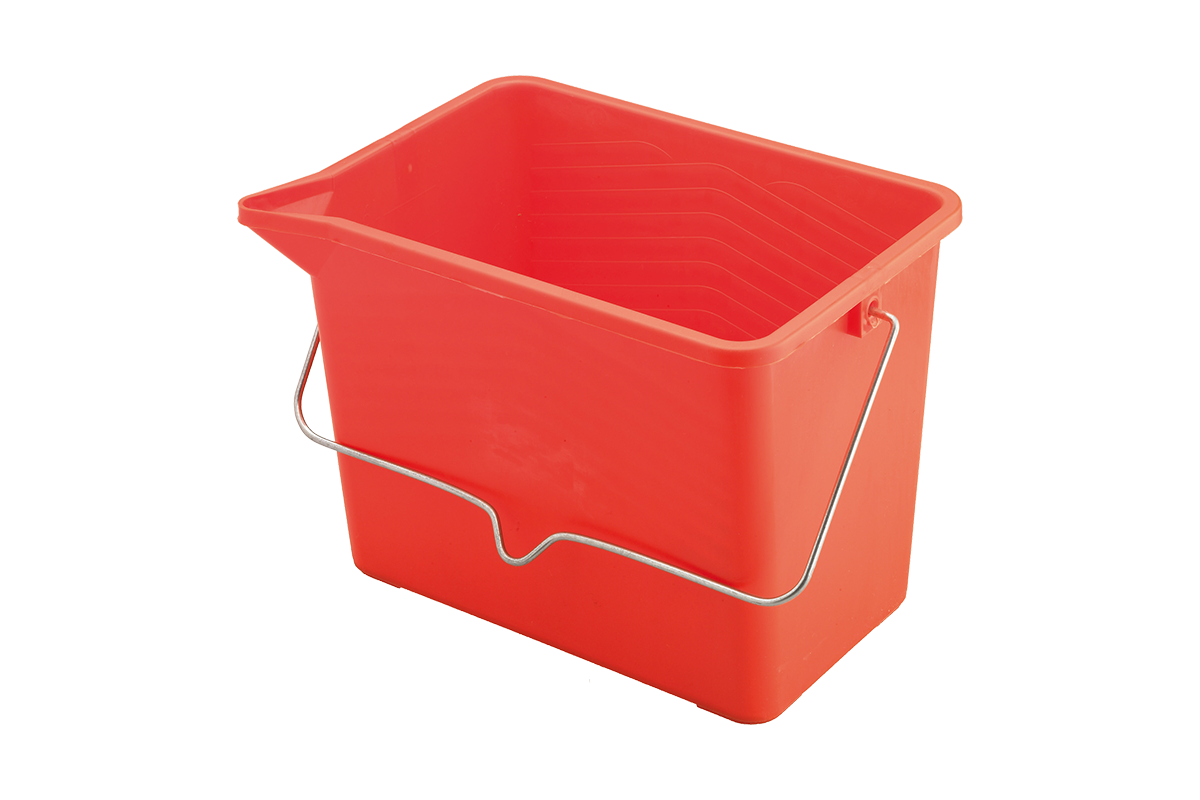 Rectangular paint bucket with spout