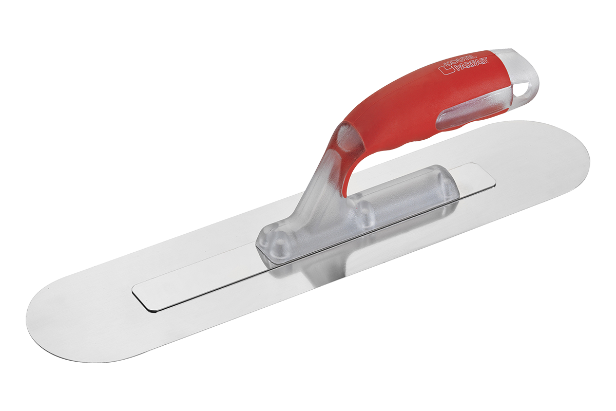 Round stainless steel trowel