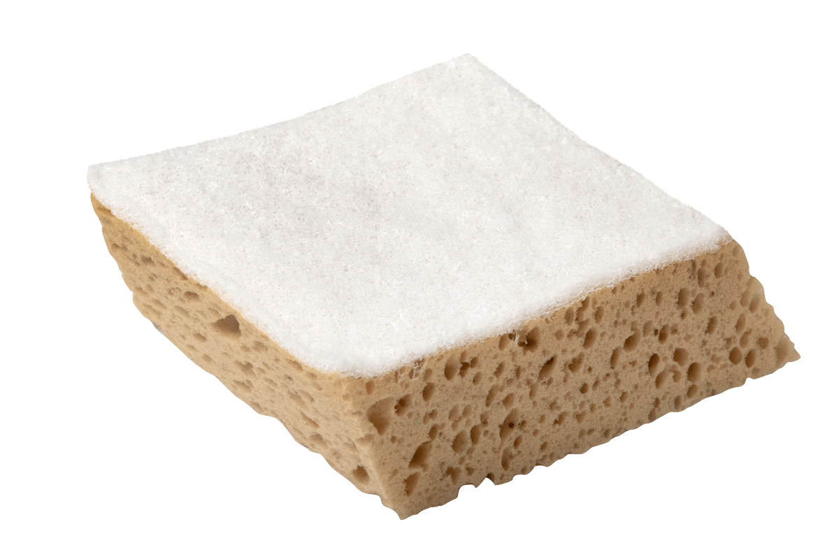 Double-sided bevelled sponge